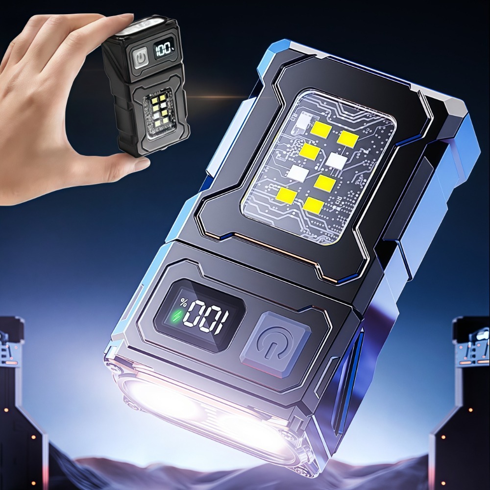 Keychain Flashlight - Wiederaufladbare Mini-LED-Taschenlampe mit Magnetclip, Arbeitsleuchte, Schlüsselanhänger-Licht,
