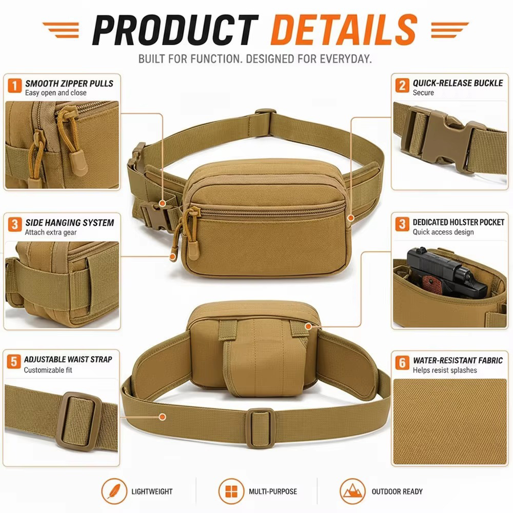 Verdeckte Waffentasche für Pis – Edc Concealed Carry Fanny Pack Bewertung und Preis